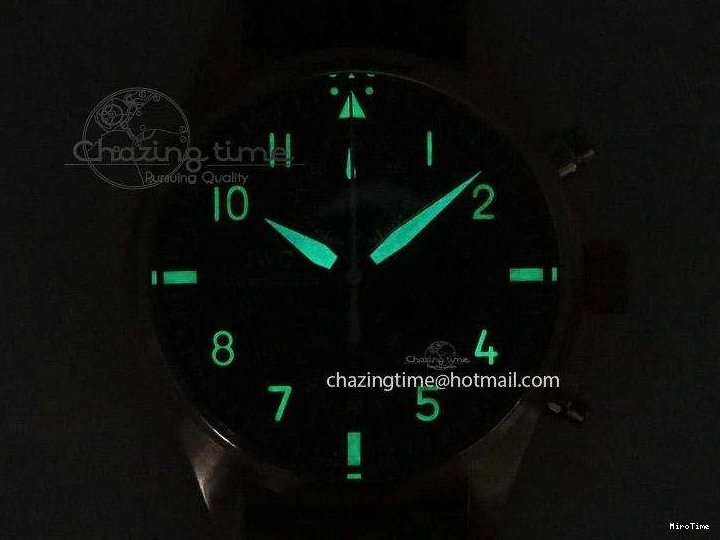 MIROTIME 0520 Youthful Pilot Chrono RG 3878 Gray Dial on Light Brown Leather Strap A 7394